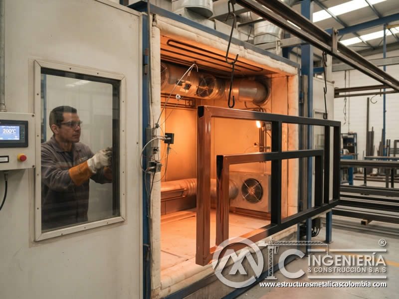 Reticulación de recubrimiento de pintura en polvo en horno de curado metálico en Bogotá, Colombia. Montajes, Ingeniería y Construcción. MIC SAS. Reticulación de recubrimiento de pintura en polvo en horno de curado metálico en Bogotá, Colombia. Montajes, Ingeniería y Construcción. MIC SAS.