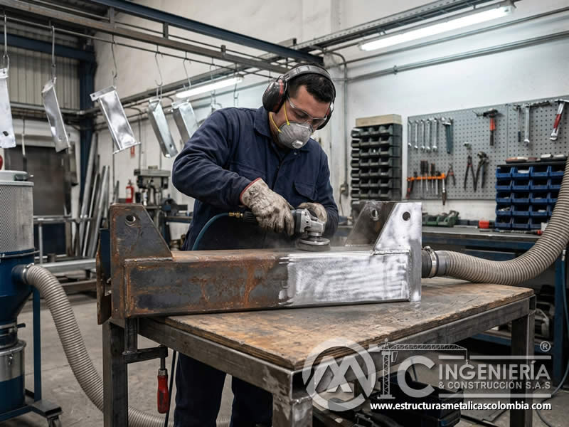 Limpieza mecánica de piezas metálicas como pretratamiento para pintura en polvo con retiro de óxido y suciedad superficial en Bogotá, Colombia. Montajes, Ingeniería y Construcción. MIC SAS. Limpieza mecánica de piezas metálicas como pretratamiento para pintura en polvo con retiro de óxido y suciedad superficial en Bogotá, Colombia. Montajes, Ingeniería y Construcción. MIC SAS.