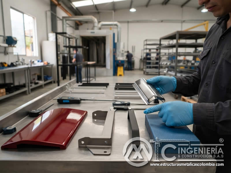 Acabado poliuretano para color brillo textura y resistencia superior metálico en Bogotá, Colombia. Montajes, Ingeniería y Construcción. MIC SAS.