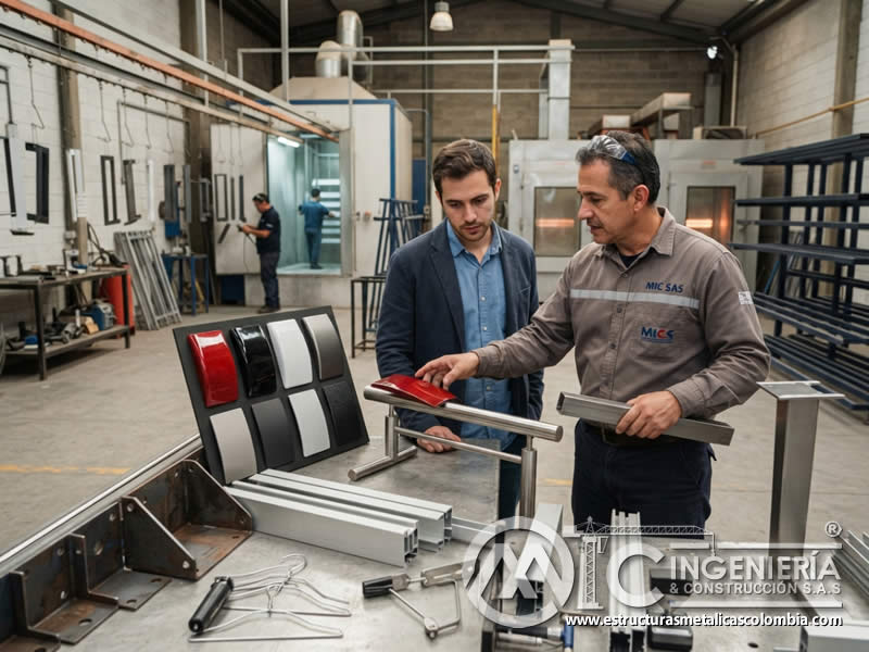 Asesoria técnica para elegir pintura en polvo segun proyecto metalico Bogotá en Bogotá, Colombia. Montajes, Ingeniería y Construcción. MIC SAS.