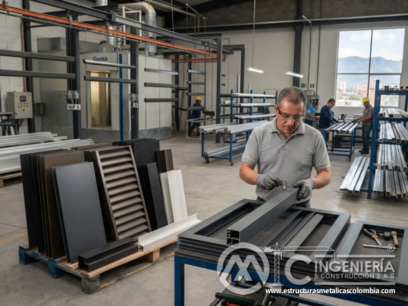 Pintura en polvo de poliuretano para arquitectura y fabricacion metalica en Bogotá, Colombia. Montajes, Ingeniería y Construcción. MIC SAS.