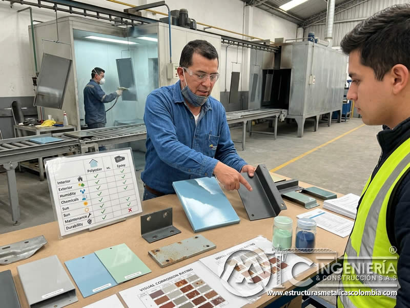 Pintura en polvo resistencia corrosión factor clave eleccion poliéster epoxi en Bogotá, Colombia. Montajes, Ingeniería y Construcción. MIC SAS.