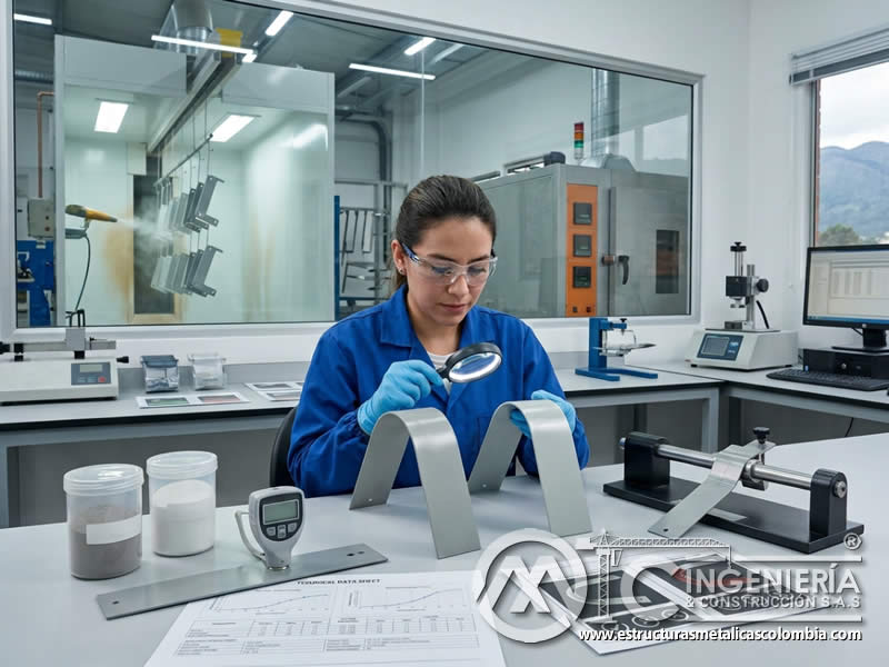 Pintura en polvo flexibilidad epoxi poliéster industrial metalico técnico en Bogotá, Colombia. Montajes, Ingeniería y Construcción. MIC SAS.