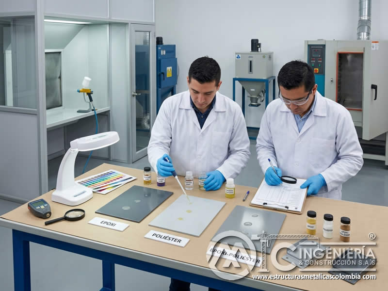 Pintura en polvo resistencia química pinturas epoxi poliéster industrial en Bogotá, Colombia. Montajes, Ingeniería y Construcción. MIC SAS.