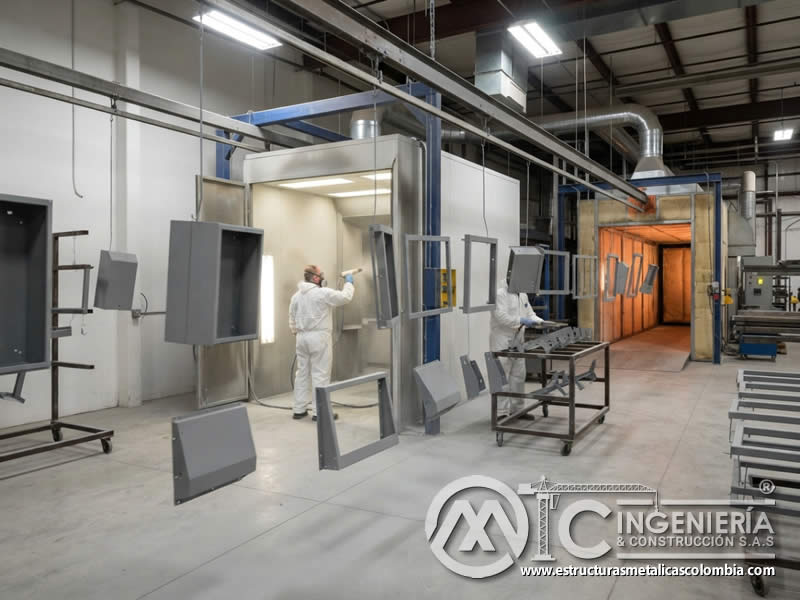 Uso industrial de recubrimiento epoxi poliéster en superficies metálicas en Bogotá, Colombia. Montajes, Ingeniería y Construcción. MIC SAS. Uso industrial de recubrimiento epoxi poliéster en superficies metálicas en Bogotá, Colombia. Montajes, Ingeniería y Construcción. MIC SAS.