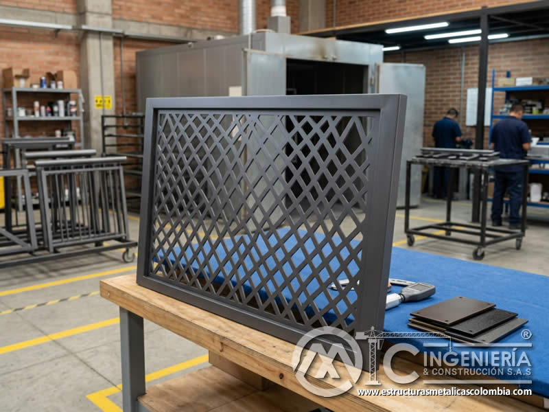 Pieza metalica con acabado opaco para proyectos arquitectónicos Bogotá en Bogotá, Colombia. Montajes, Ingeniería y Construcción. MIC SAS. Pieza metalica con acabado opaco para proyectos arquitectónicos Bogotá en Bogotá, Colombia. Montajes, Ingeniería y Construcción. MIC SAS.