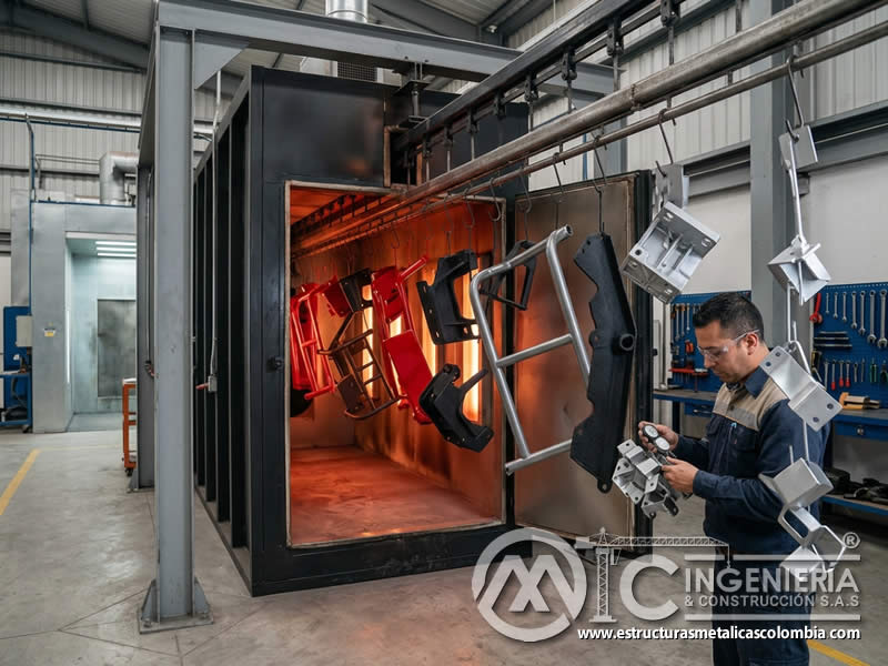 Curado en horno ajustado al tipo de polvo y geometria del metálico Bogotá en Bogotá, Colombia. Montajes, Ingeniería y Construcción. MIC SAS. Curado en horno ajustado al tipo de polvo y geometria del metálico Bogotá en Bogotá, Colombia. Montajes, Ingeniería y Construcción. MIC SAS.