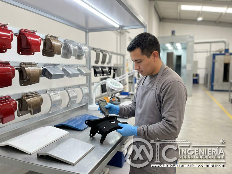 Inspección de uniformidad despues de aplicar diferentes tipos de polvo metálico en Bogotá, Colombia. Montajes, Ingeniería y Construcción. MIC SAS. Inspección de uniformidad despues de aplicar diferentes tipos de polvo metálico en Bogotá, Colombia. Montajes, Ingeniería y Construcción. MIC SAS.