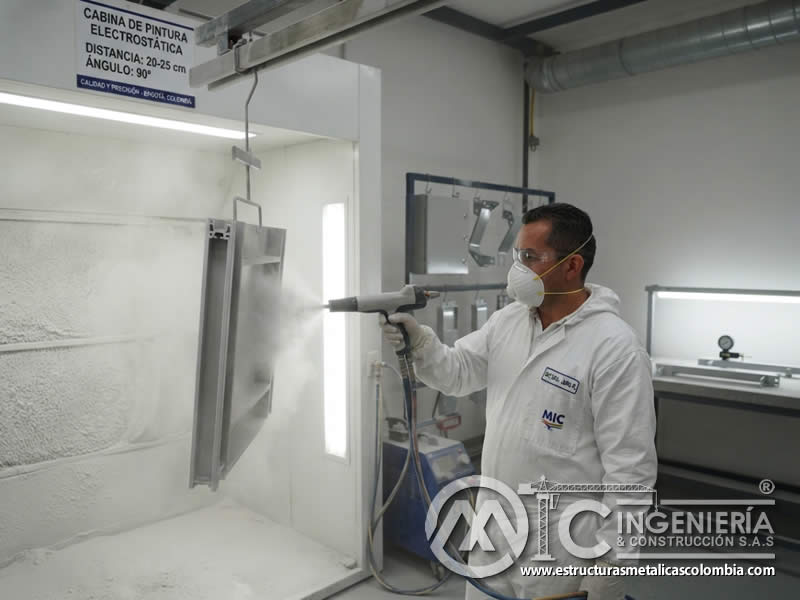 Distancia angulo aplicación pintura en polvo consistencia acabado final alta en Bogotá, Colombia. Montajes, Ingeniería y Construcción. MIC SAS. Distancia angulo aplicación pintura en polvo consistencia acabado final alta en Bogotá, Colombia. Montajes, Ingeniería y Construcción. MIC SAS.