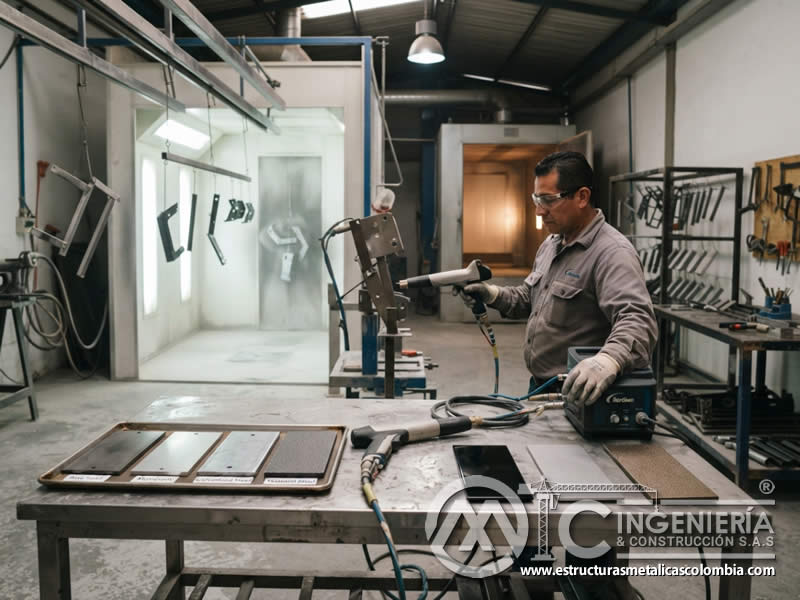Técnica pulverizacion pintura en polvo uniformidad diferentes sustratos final en Bogotá, Colombia. Montajes, Ingeniería y Construcción. MIC SAS. Técnica pulverizacion pintura en polvo uniformidad diferentes sustratos final en Bogotá, Colombia. Montajes, Ingeniería y Construcción. MIC SAS.