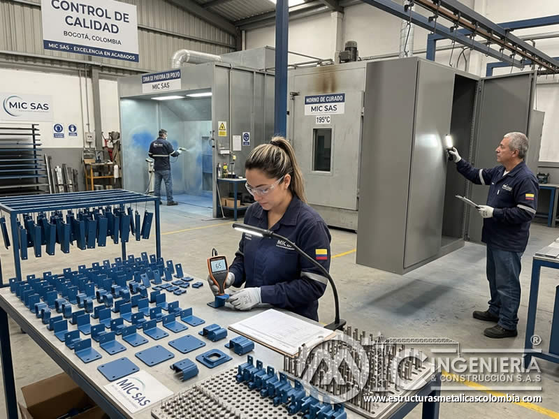 Uniformidad acabado pintura en polvo piezas grandes pequenas final alta total en Bogotá, Colombia. Montajes, Ingeniería y Construcción. MIC SAS. Uniformidad acabado pintura en polvo piezas grandes pequenas final alta total en Bogotá, Colombia. Montajes, Ingeniería y Construcción. MIC SAS.