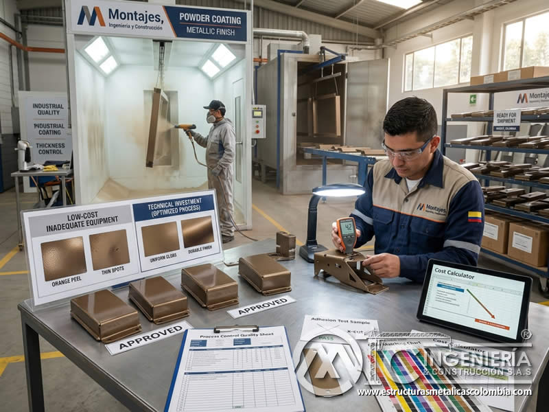 Costos iniciales y calidad del acabado en pintura en polvo metálico en Bogotá, Colombia. Montajes, Ingeniería y Construcción. MIC SAS. Costos iniciales y calidad del acabado en pintura en polvo metálico en Bogotá, Colombia. Montajes, Ingeniería y Construcción. MIC SAS.