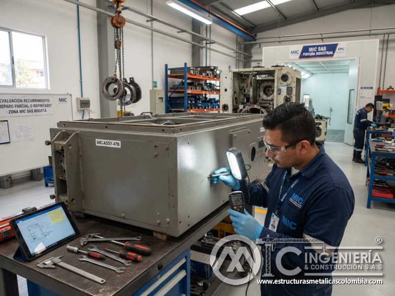 Reparaciones parciales pintura en polvo aplicaciones industriales final alta en Bogotá, Colombia. Montajes, Ingeniería y Construcción. MIC SAS. Reparaciones parciales pintura en polvo aplicaciones industriales final alta en Bogotá, Colombia. Montajes, Ingeniería y Construcción. MIC SAS.