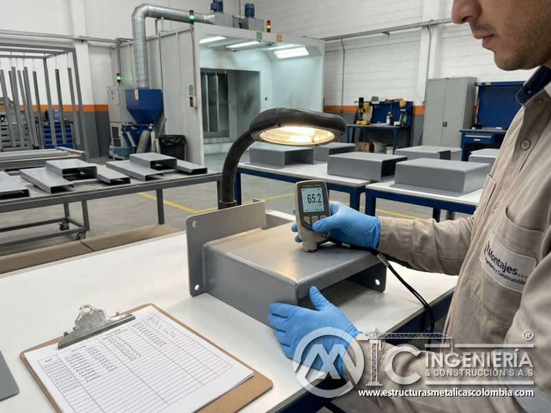 Espesor controlado de pintura en polvo para capa uniforme en Bogotá, Colombia. Montajes, Ingeniería y Construcción. MIC SAS. Espesor controlado de pintura en polvo para capa uniforme en Bogotá, Colombia. Montajes, Ingeniería y Construcción. MIC SAS.