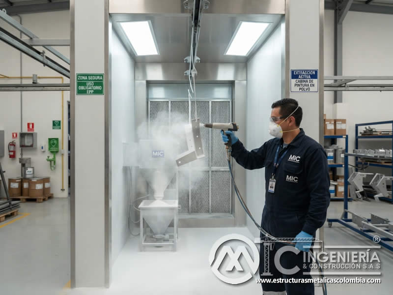 Pintura en polvo sin solventes para menor emisión industrial en Bogotá, Colombia. Montajes, Ingeniería y Construcción. MIC SAS. Pintura en polvo sin solventes para menor emisión industrial en Bogotá, Colombia. Montajes, Ingeniería y Construcción. MIC SAS.