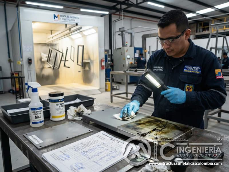Grasa aceite superficie metalica adhesion pintura en polvo técnica industrial en Bogotá, Colombia. Montajes, Ingeniería y Construcción. MIC SAS. Grasa aceite superficie metalica adhesion pintura en polvo técnica industrial en Bogotá, Colombia. Montajes, Ingeniería y Construcción. MIC SAS.