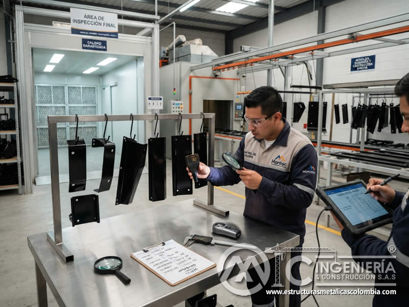 Inspección calidad pintura en polvo deteccion fallas técnica total industrial en Bogotá, Colombia. Montajes, Ingeniería y Construcción. MIC SAS. Inspección calidad pintura en polvo deteccion fallas técnica total industrial en Bogotá, Colombia. Montajes, Ingeniería y Construcción. MIC SAS.