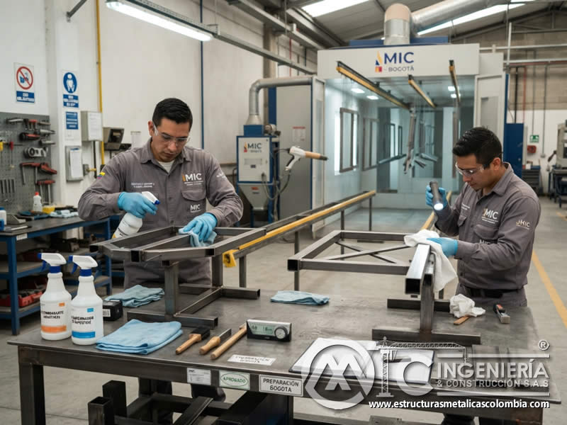 Pretratamiento piezas metálicas adhesion pintura en polvo final alta total en Bogotá, Colombia. Montajes, Ingeniería y Construcción. MIC SAS. Pretratamiento piezas metálicas adhesion pintura en polvo final alta total en Bogotá, Colombia. Montajes, Ingeniería y Construcción. MIC SAS.
