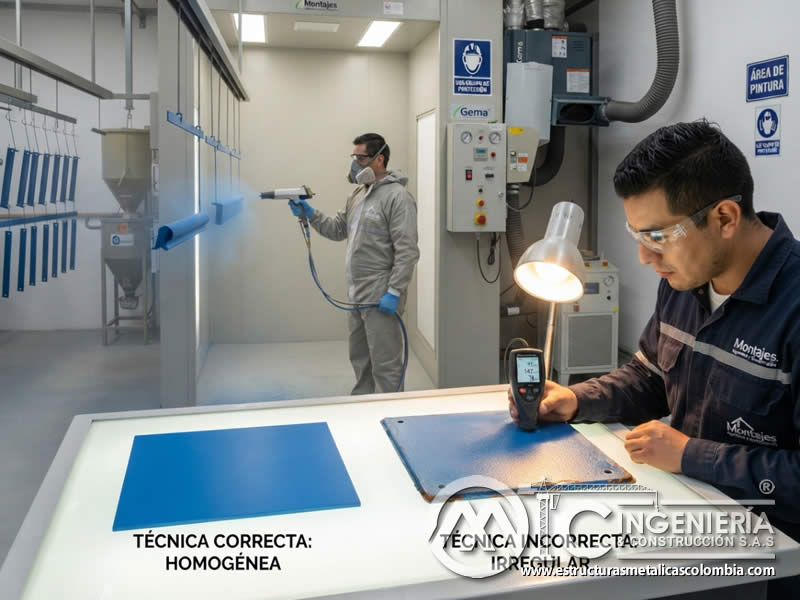 Técnica pulverizacion espesor desigual pintura en polvo final alta total en Bogotá, Colombia. Montajes, Ingeniería y Construcción. MIC SAS. Técnica pulverizacion espesor desigual pintura en polvo final alta total en Bogotá, Colombia. Montajes, Ingeniería y Construcción. MIC SAS.