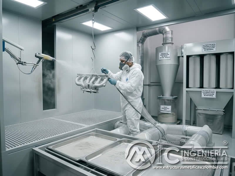 Recuperación de polvo en cabina de pintura para reducir residuos industriales en Bogotá, Colombia. Montajes, Ingeniería y Construcción. MIC SAS. Recuperación de polvo en cabina de pintura para reducir residuos industriales en Bogotá, Colombia. Montajes, Ingeniería y Construcción. MIC SAS.