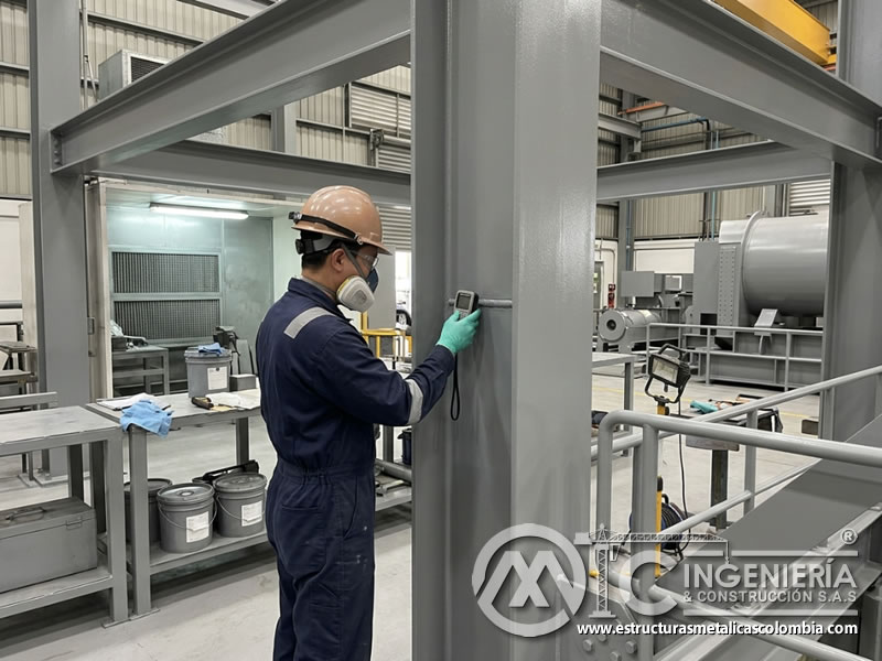 Valor de activos industriales con pintura para estructuras metálicas en Bogotá, Colombia. Montajes, Ingeniería y Construcción. MIC SAS.