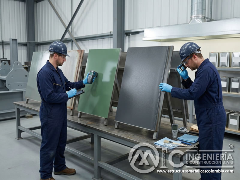 Comparación de calidad de pintura industrial para metal en Bogotá, Colombia. Montajes, Ingeniería y Construcción. MIC SAS.