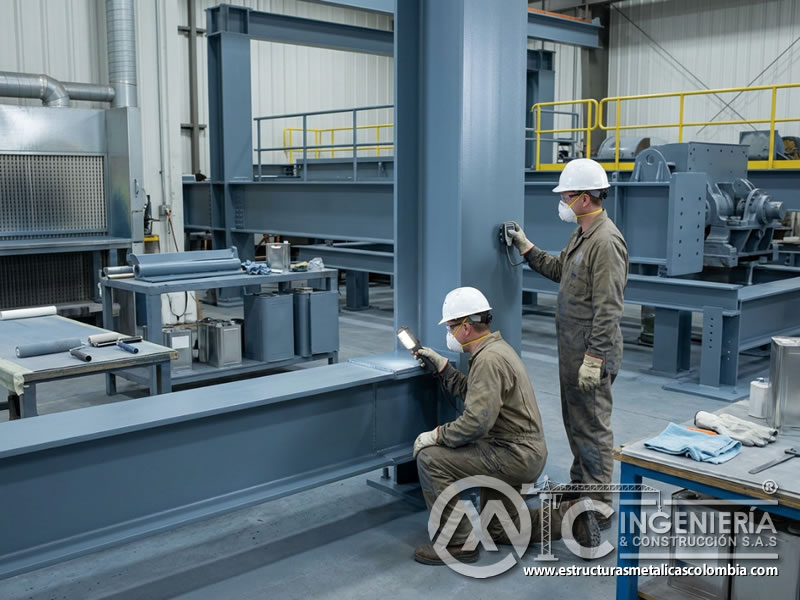 Longevidad de estructura metálica con pintura industrial en Bogotá, Colombia. Montajes, Ingeniería y Construcción. MIC SAS.