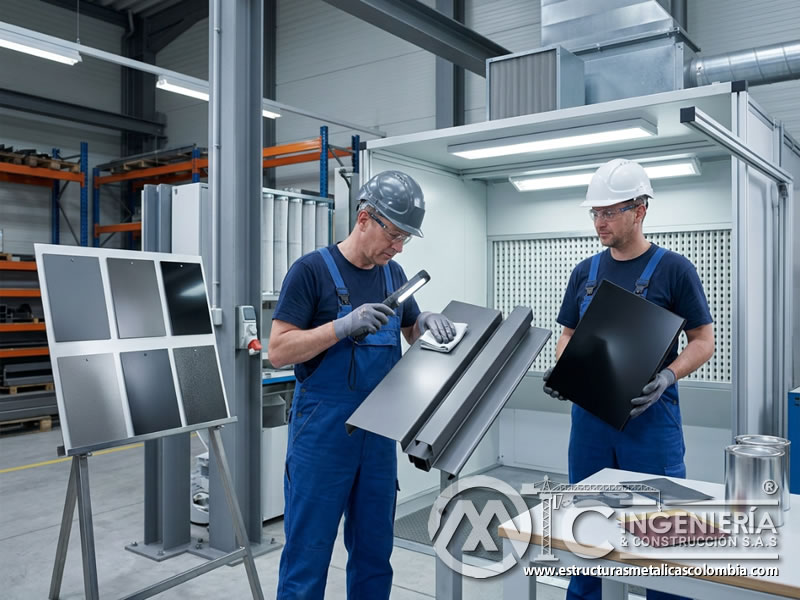 Control de calidad estética en pintura industrial para metal en Bogotá, Colombia. Montajes, Ingeniería y Construcción. MIC SAS.