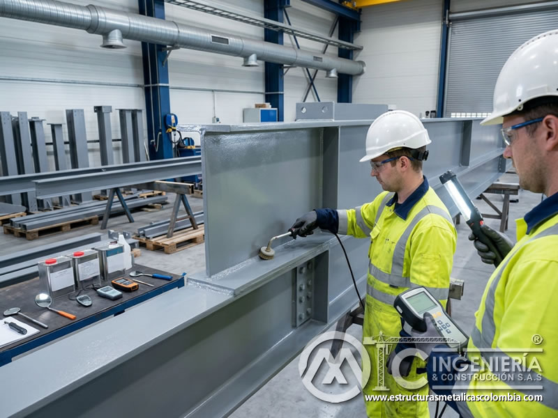 Protección anticorrosiva con menor mantenimiento en estructura metálica en Bogotá, Colombia. Montajes, Ingeniería y Construcción. MIC SAS.