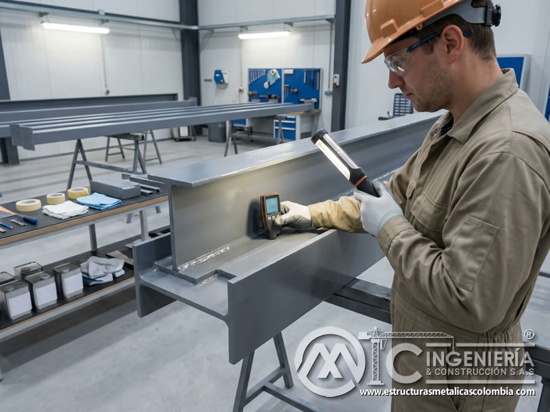 Inspección preventiva de recubrimiento industrial en metal en Bogotá, Colombia. Montajes, Ingeniería y Construcción. MIC SAS.