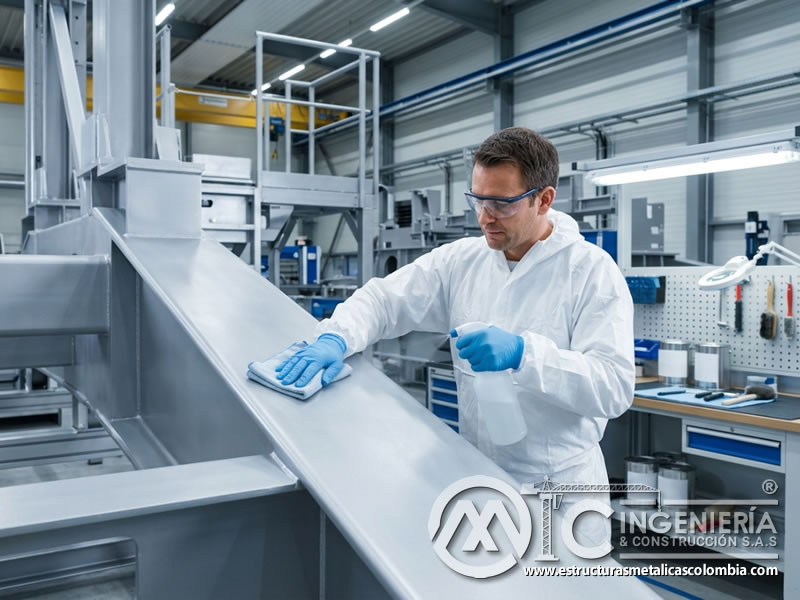 Desinfectantes y recubrimiento antimicrobiano en metal industrial en Bogotá, Colombia. Montajes, Ingeniería y Construcción. MIC SAS.