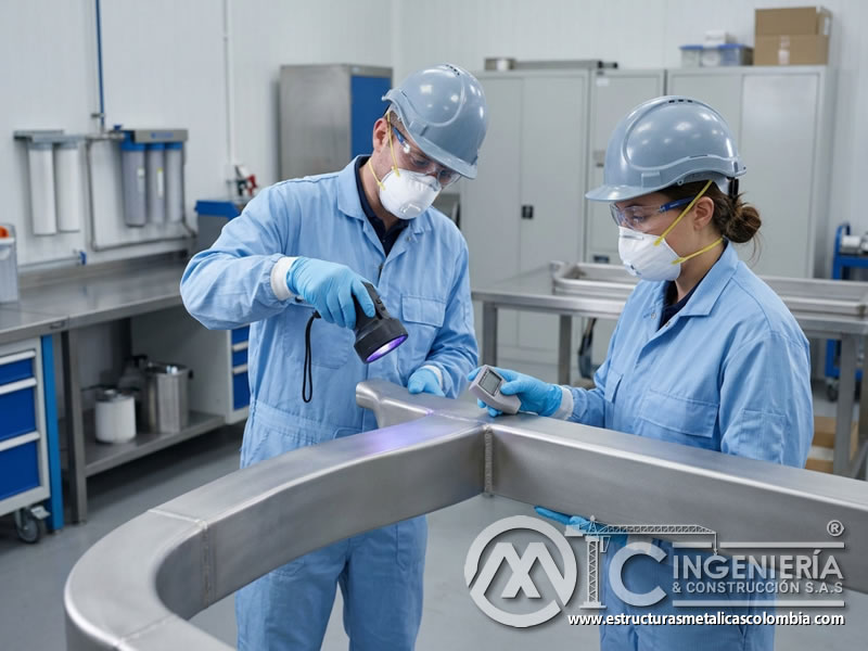 Inspección de higiene en recubrimiento antimicrobiano metálico en Bogotá, Colombia. Montajes, Ingeniería y Construcción. MIC SAS.