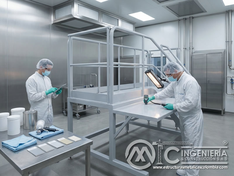 Pintura industrial en sectores alimentario y farmacéutico en Bogotá, Colombia. Montajes, Ingeniería y Construcción. MIC SAS.