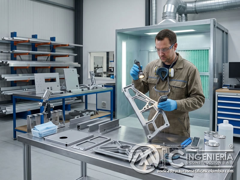 Pintura industrial en sector aeroespacial para metal en Bogotá, Colombia. Montajes, Ingeniería y Construcción. MIC SAS.