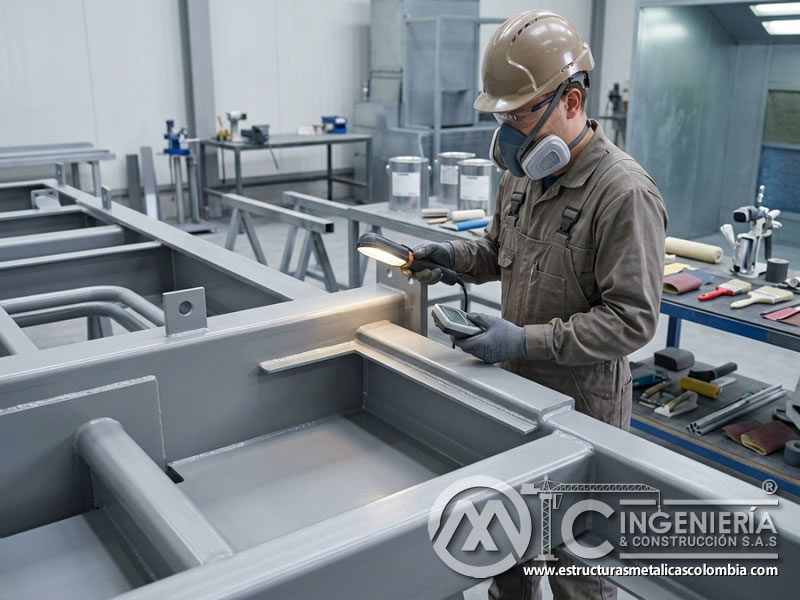 Inspección de acabado versátil en pintura industrial metálica en Bogotá, Colombia. Montajes, Ingeniería y Construcción. MIC SAS.