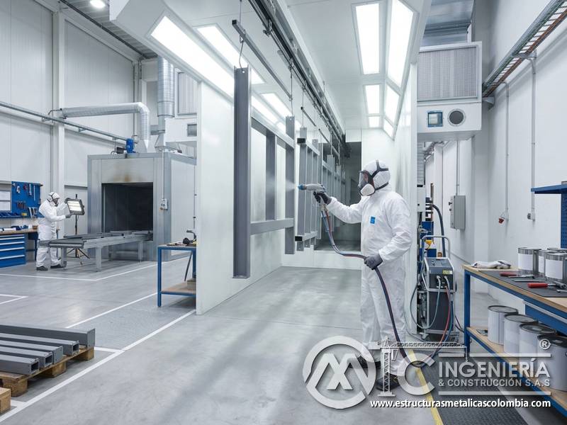 Eficiencia de transferencia en pintura en polvo para superficies metálicas en Bogotá, Colombia. Montajes, Ingeniería y Construcción. MIC SAS.