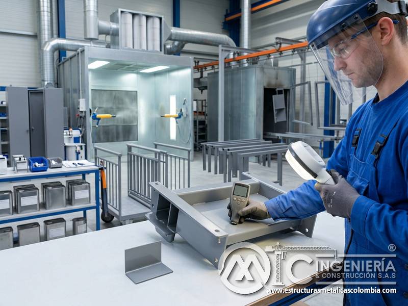 Espesor controlado para recubrimiento industrial eficiente en Bogotá, Colombia. Montajes, Ingeniería y Construcción. MIC SAS.