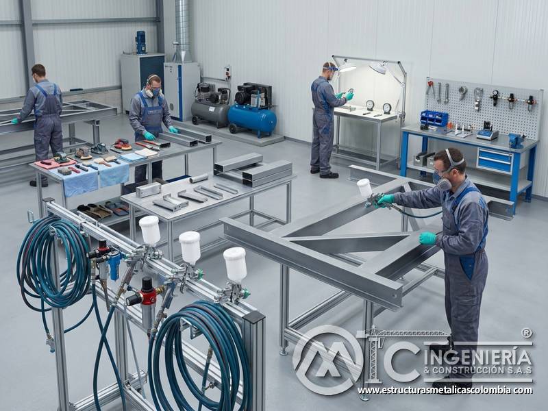 Equipos limpios, calibrados y disponibles para recubrimientos industriales en Bogotá, Colombia. Montajes, Ingeniería y Construcción. MIC SAS.