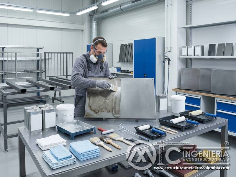 Sellador para porosidad de superficies industriales antes de pintura en Bogotá, Colombia. Montajes, Ingeniería y Construcción. MIC SAS.
