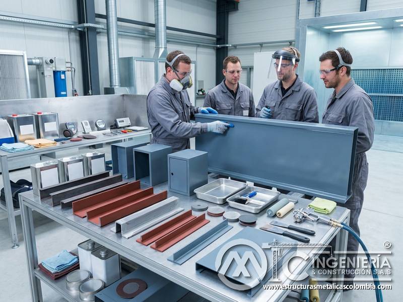Costos de materiales adicionales para acabado industrial sobre metal en Bogotá, Colombia. Montajes, Ingeniería y Construcción. MIC SAS.