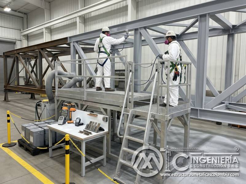 Seguridad en trabajos en altura y espacios confinados de pintura en Bogotá, Colombia. Montajes, Ingeniería y Construcción. MIC SAS.