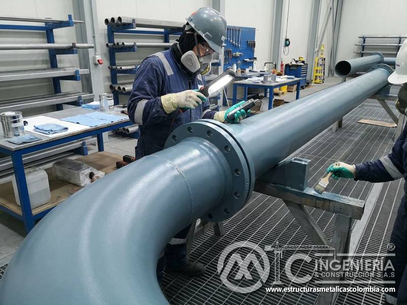 Protección anticorrosiva de tuberías metálicas en Bogotá, Colombia. Montajes, Ingeniería y Construcción. MIC SAS.