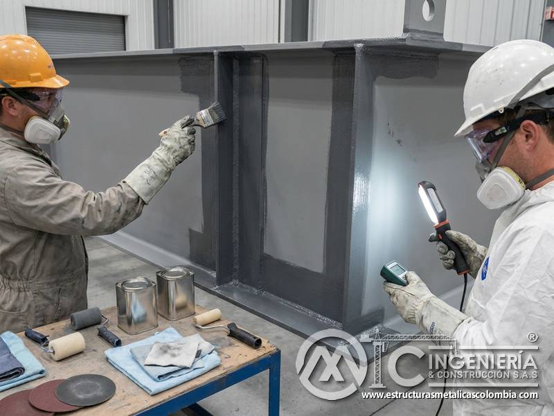 Protección anticorrosiva de bordes metálicos en Bogotá, Colombia. Montajes, Ingeniería y Construcción. MIC SAS.