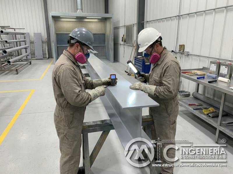 Inspección post-repintado industrial en Bogotá, Colombia. Montajes, Ingeniería y Construcción. MIC SAS.