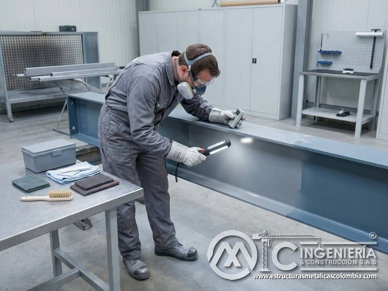 Inspección post-reparación de pintura industrial en Bogotá, Colombia. Montajes, Ingeniería y Construcción. MIC SAS.