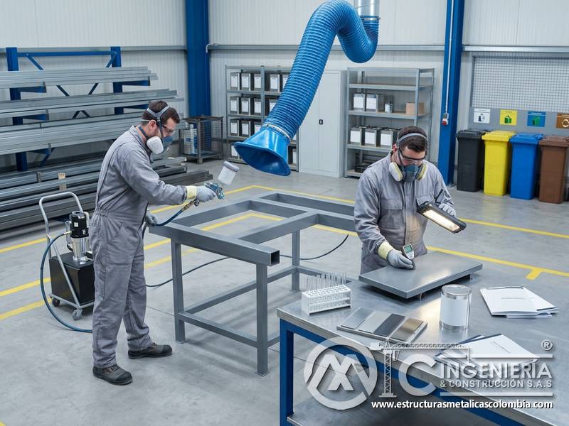 Aplicaciones industriales con bajo COV y protección sostenible del metal en Bogotá, Colombia. Montajes, Ingeniería y Construcción. MIC SAS.