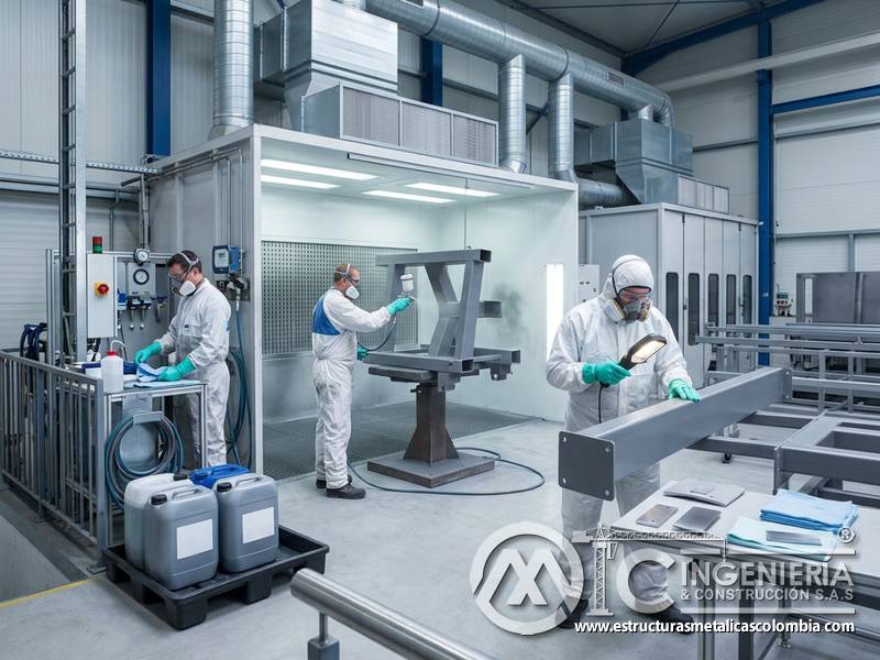 Control de isocianatos, ventilación activa y protección respiratoria en pintura industrial en Bogotá, Colombia. Montajes, Ingeniería y Construcción. MIC SAS.