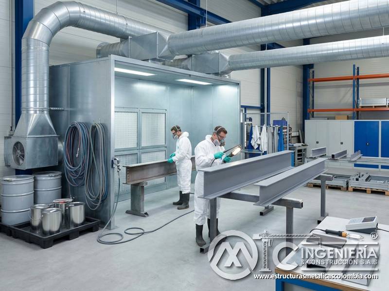 Control de aire y ventilación técnica en pinturas industriales tradicionales para metal en Bogotá, Colombia. Montajes, Ingeniería y Construcción. MIC SAS.