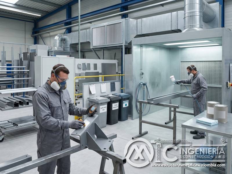 Bajo desperdicio, aplicación eficiente y control ambiental en recubrimientos industriales en Bogotá, Colombia. Montajes, Ingeniería y Construcción. MIC SAS.