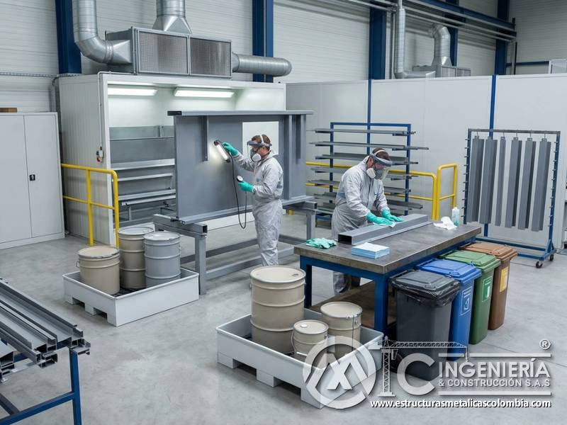 Prevención de contaminación del agua y manejo técnico de residuos en pintura industrial en Bogotá, Colombia. Montajes, Ingeniería y Construcción. MIC SAS.